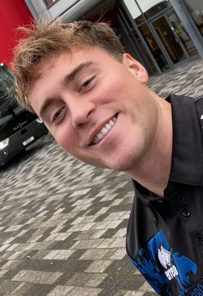 Aidan Morris smiling in Middlesbrough training wear.